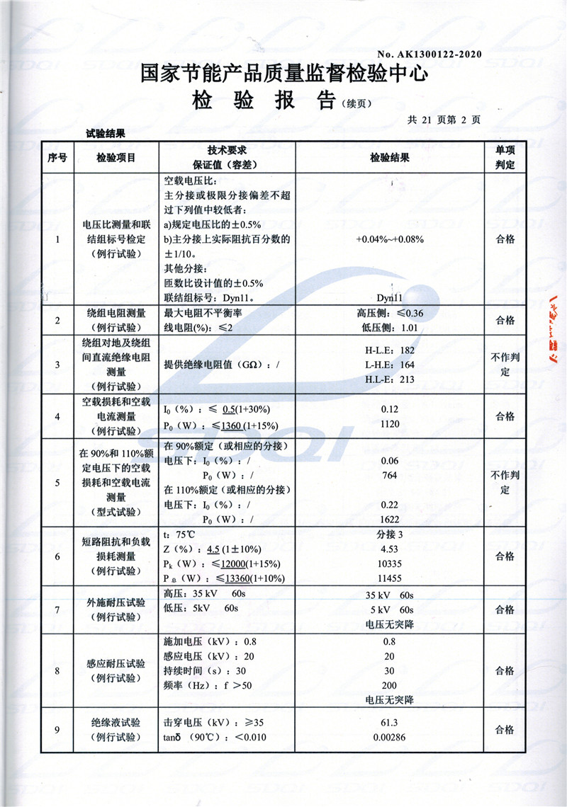 高低压试验报告-S11-1250富平富平富平油浸式变压器-2.jpg